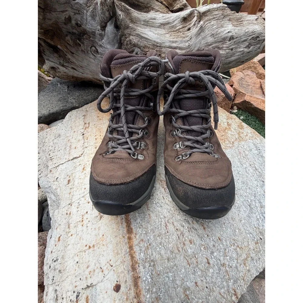 Vasque Waterproof Brown Nubuck Leather Hiking Boots Kids Size 6 7206 Mid Top